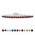 thumbnail image 1 of JeenMata Classic 5.5 TCW Corte redondo Enero - Granate - Pulsera de tenis con piedra natal Diseño de eternidad - Chapado en oro blanco, Mujer, Adulto, 1 of 6