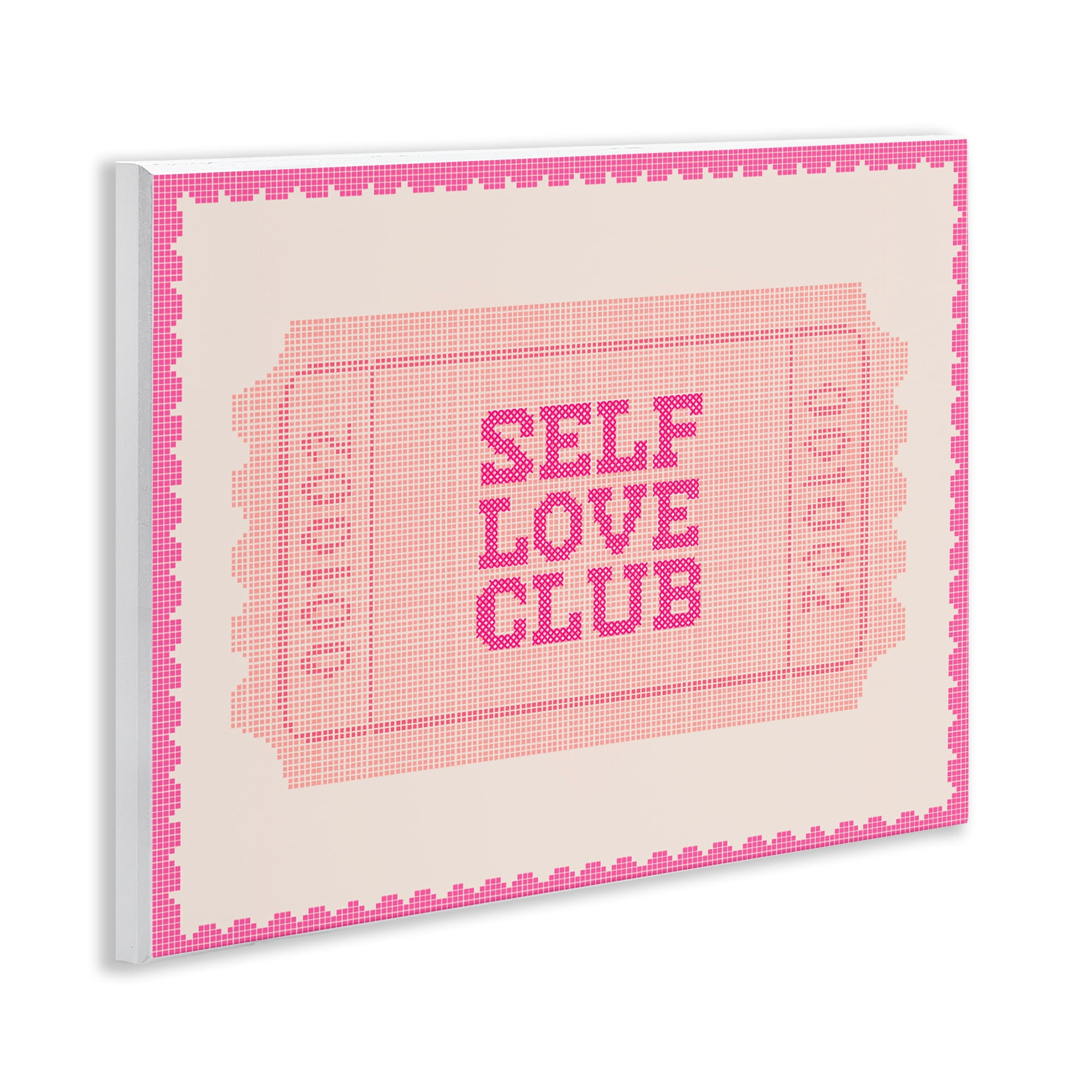Stupell Industries Self Love Club Retro Ticket Wall Plaque Art, design by Lil' Rue