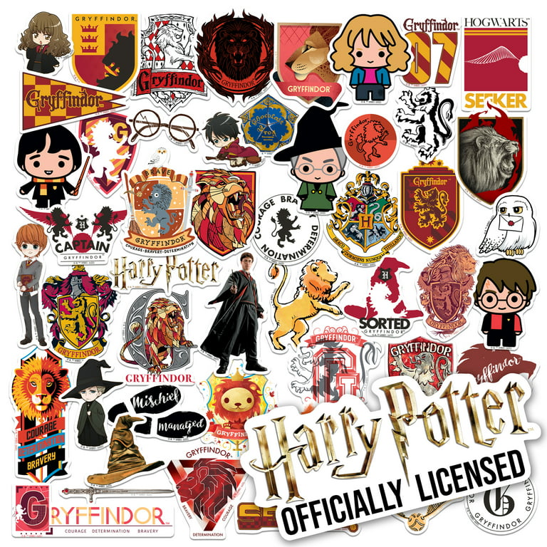  Harry Potter Gryffindor Theme Sticker Pack Die Cut Vinyl Large  Deluxe Stickers Variety Pack - Laptop, Water Bottle, Scrapbooking, Tablet,  Skateboard, Indoor/Outdoor - Set of 50