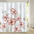 thumbnail image 2 of Blush Pink Floral Shower Curtain for Bathroom Watercolor Flowers Decorative Bath Curtain 72 x 72 Inch Polyester Fabric Waterproof Bathroom Curtain with 12 Hooks, 2 of 6