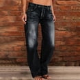 thumbnail image 2 of High Waisted Jeans for Women, Audhol Women High Waisted Jeans Loose Trendy Stretchy Straight Leg Plus Size Distressed Denim Pants with Pockets Baggy Jeans for Women Black L, 2 of 5