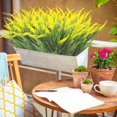thumbnail image 5 of 10 Bundles Artificial Plants Outdoor Fake Grass with Flowers UV Resistant Greenery Garden Porch Window Box Decorating (White), 5 of 5