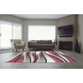 thumbnail image 4 of Ladole Rugs Durable Boston Collection Waves Pattern Abstract Area Rug Carpet in Ivory Red Grey, 8x11 (7'10" x 10'5", 240cm x 320cm), 4 of 5