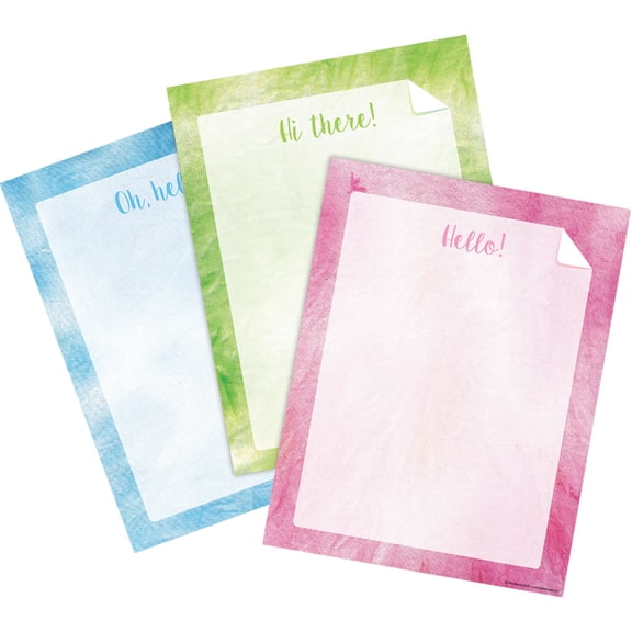 Barker Creek Designer Computer Paper 150 Sheet/Set, Tie-Dye and Ombré, Multi-Design, 50 Sheets Each of 3 Designs, Blue, Lime and Pink colors, 8.5"x11", 150 Sheets (4328)