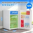 thumbnail image 6 of 4.5 Cu Ft Mini Fridge with Freezer,Single Door Compact Refrigerator, Energy Efficient, Adjustable Thermostat, Reversible Door, Perfect for Dorm, Office, Apartment, Bedroom, 6 of 7