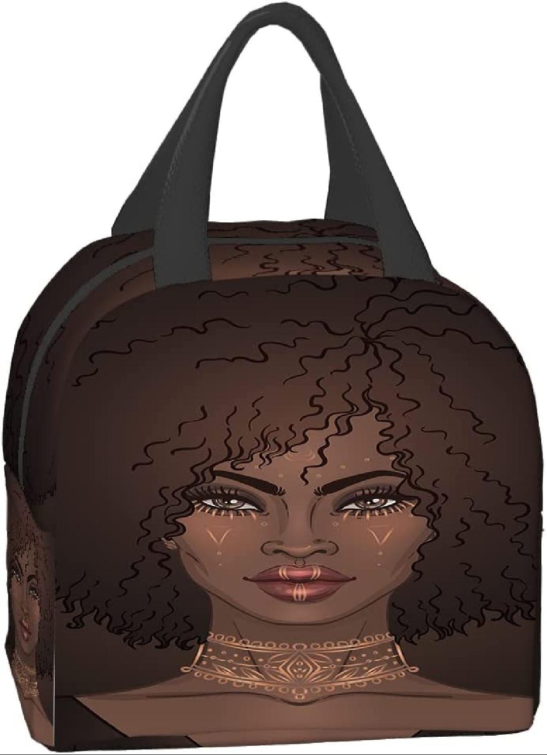 Lunch Box African American Pretty Girl with Gold Tattoos Insulated