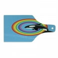 thumbnail image 1 of Whale Cutting Board, Modern Design a Killer Mammal Jumping into Circle Made from Rainbow Print, Decorative Tempered Glass Cutting and Serving Board, Wine Bottle Shape, Multicolor, by Ambesonne, 1 of 1
