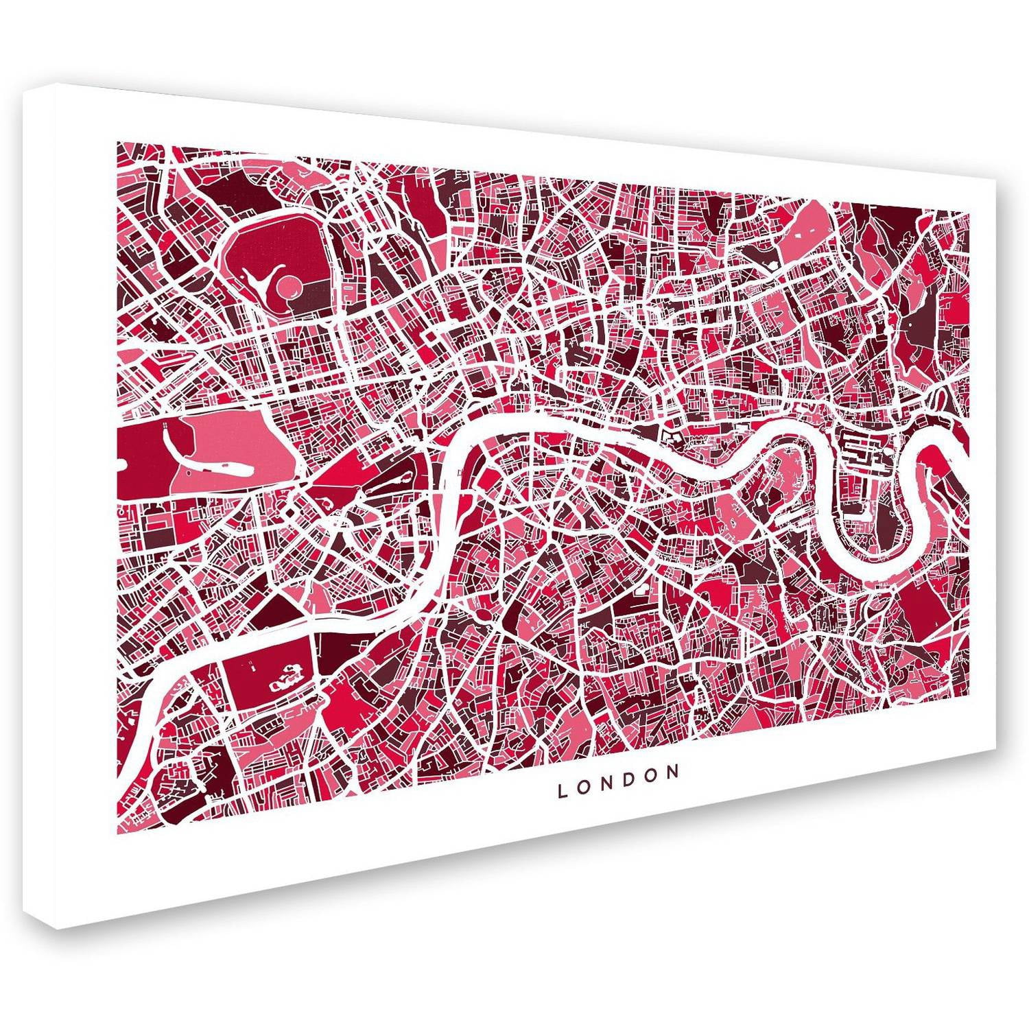 Trademark Fine Art "London England Street Map 4" Canvas Art by Michael Tompsett