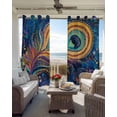 thumbnail image 6 of Peacock Feather Eye Blackout Curtains for Bedroom Living Room Darkening Curtains 63 Inches Long Abstract Colorful Window Curtain 2 Panels Set Thermal Insulated Window Treatment Grommet Drapes 52"x63", 6 of 9