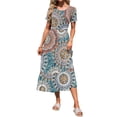 thumbnail image 2 of TARAINYA Summer Dresses for Women Casual Floral Dress Pocketed Flared Hem Midi Beach Sundress, 2 of 8