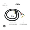thumbnail image 2 of Clear Power 6 ft 10/4 SRDT, Indoor Dryer Cord, 4-Wire 30 Amp, Black, CP10019, 2 of 5