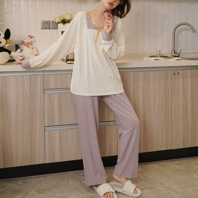 Homgro Women's Cute Pajama Set Soft Pjs Summer Comfy Winter Princess Cotton  Fall Lounge Postpartum Sleepwear Style11 X-Large