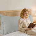 thumbnail image 3 of Small Wedge Pillow Headboard Reading Pillow for Sitting Up in Bed Adult Backrest Triangle Bolster Pillow for Couch Daybed Cushion Lumbar Body Support Leg Positioning, 20 * 39 * 7.8in, 3 of 3