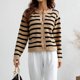 thumbnail image 2 of Suéter de cuello redondo de punto para mujer Suéter tipo cárdigan informal suelto con frente abierto FLhrweasw Nuevo, 2 of 7