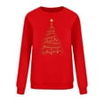 thumbnail image 4 of YUGYXL Women's Long Sleeve Round Neck Merry Christmas Tree Printed Sweatshirts Cute Loose Fit Pullover Tops Outerwear Red XXXL, 4 of 6