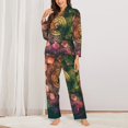 thumbnail image 3 of Kll Mandala Print Women'S Long Sleeve Pajamas With Pants Sleepwear Loungewear 2 Set-Small, 3 of 9