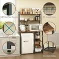 thumbnail image 5 of Multi-Functional Mini Fridge Stand with Wheels, Wooden Mini Fridge & Microwave Storage Shelves, Large Bakers Rack and Storage for Kitchen Appliances, Perfect for Dorm Kitchen Coffee Bar, 5 of 8