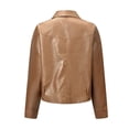thumbnail image 6 of Gytharion Women's Plus Size Faux Leather Biker Jackets Zip Front Turn Down Collar Faux Leather Jackets Long Sleeve Cropped Moto Jackets with Pockets, 6 of 7