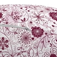 thumbnail image 2 of Floral Pouf Cover with Zipper, Exquisite Floral Inspired Vibrant Toned Branch Blush Baroque Curls Image, Soft Decorative Fabric Unstuffed Case, 30" W X 17.3" L, Maroon Rose, by Ambesonne, 2 of 3