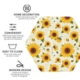 thumbnail image 3 of Pofeuu European-style Pattern Sunflower A Print Coasters for Drinks, 4Pack PU Leather Coasters, Bar Drink Coasters for Tabletop Protection, Furniture from Damage-Hexagon, 3 of 6