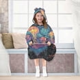 thumbnail image 7 of FORMRS Wearable Blanket Hoodie with Sleeves for Kids Cozy Flannel Sweatshirt, Psychedelic Jellyfish, 7 of 7