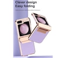thumbnail image 4 of Dteck for Samsung Galaxy Z Flip 5 Case with Hinge Protection, Bling Diamond Luxury Plating PU Leather Protective Cover for Samsung Galaxy Z Flip 5, Purple, 4 of 7