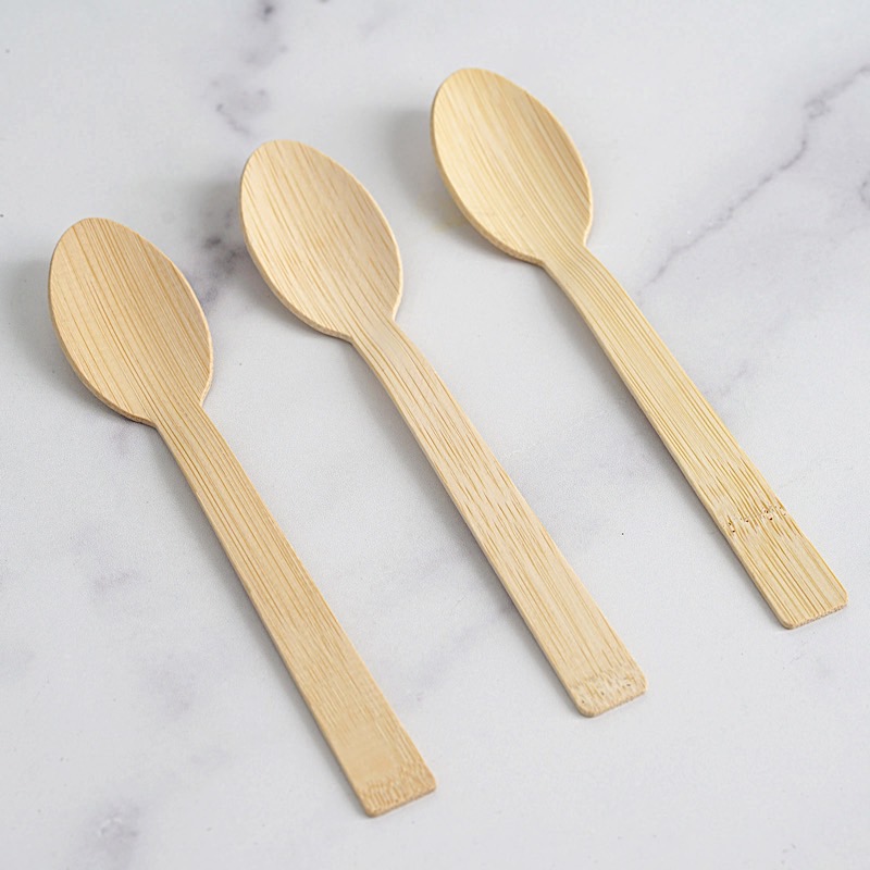 BalsaCircle 25 Pieces 7" Disposable Natural Bamboo Spoons Eco Friendly