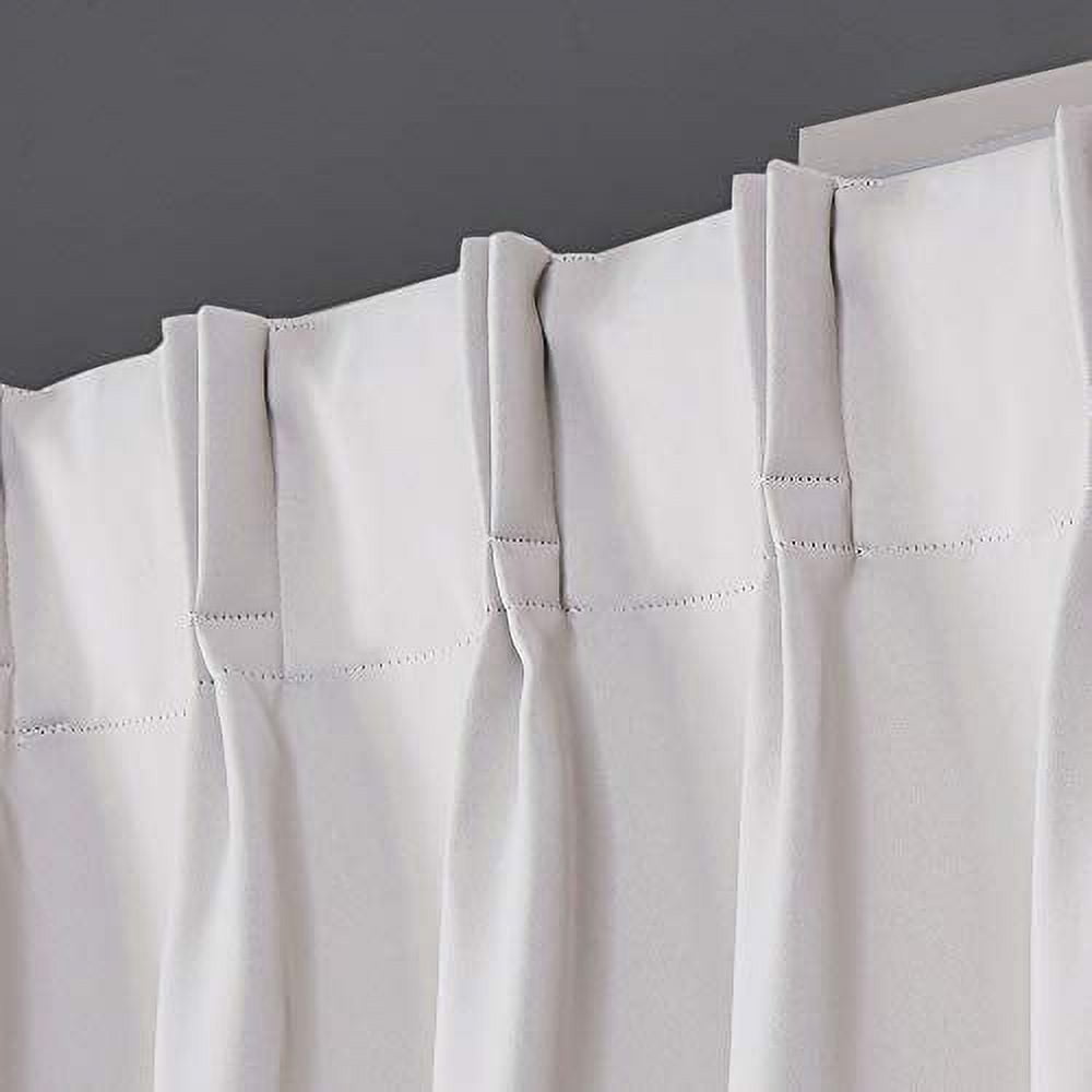 Exclusive Home Sateen Twill Woven Room Darkening Blackout Pinch Pleat/Hidden Tab Top Curtain Panel Pair, 108" Length, Vanilla
