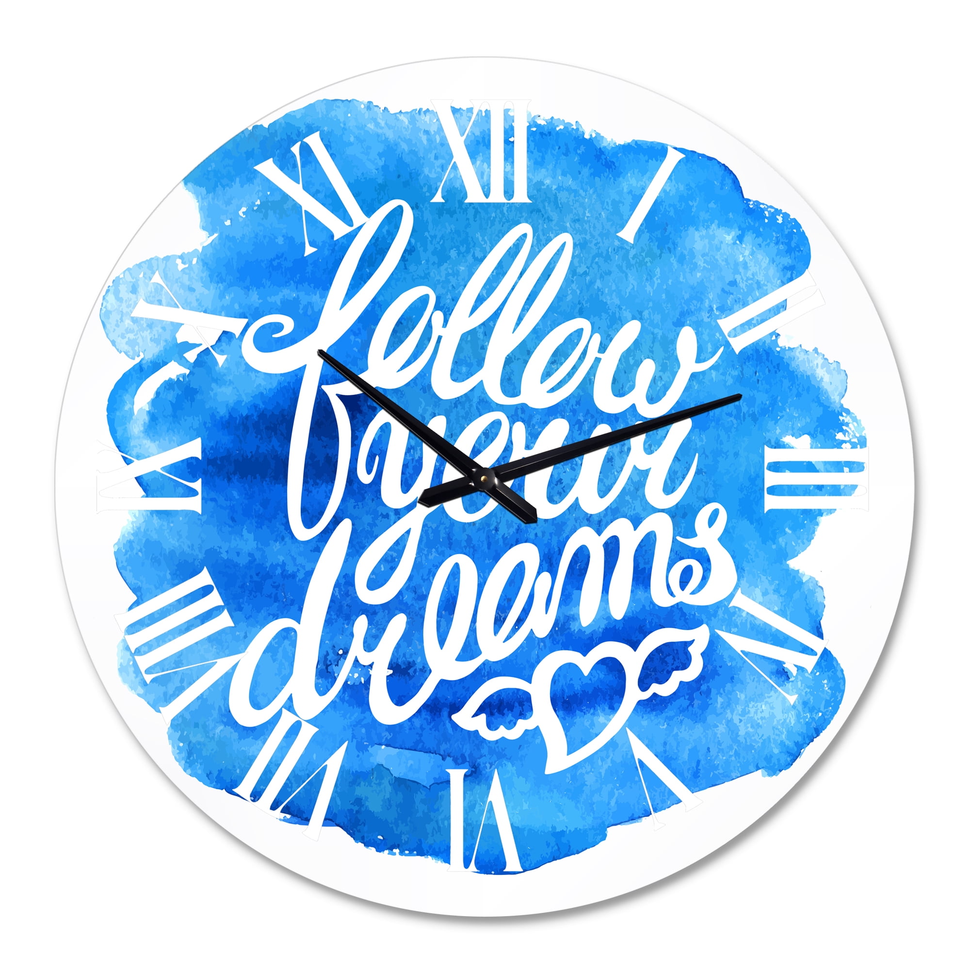 Designart 'Follow Your Dreams I' Modern Wall Clock