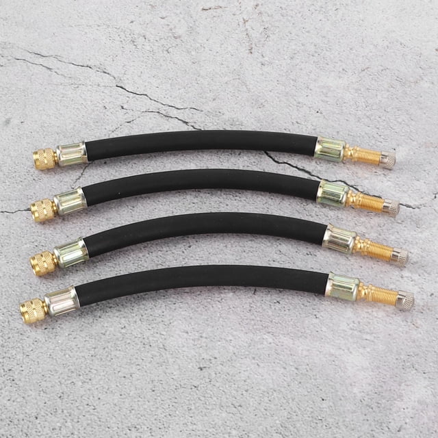 Inflator Hose Adapter, 4Pcs Universal 190mm Valve Stem Extenders Check Tire Pressure For Buses For Motorcycles For Trucks