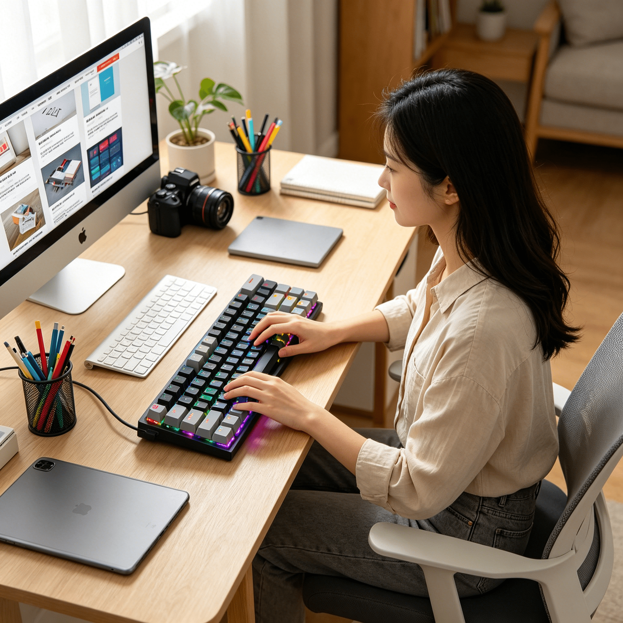 GJX 2026 New Mechanical Keyboard Precision Mechanical Switches 60% Keyboard Programmable Keys Quiet Operation Gaming Keyboard Style 5 for Gaming Office Typing Streaming Esports.