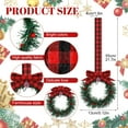 thumbnail image 3 of 4 Pcs Mini Christmas Wreath,Mini Cabinet Wreaths for Kitchen Christmas Red Berry with Bow Farmhouse Wreath for Holiday Xmas Party Decorations(Red and Black Stripes), 3 of 8