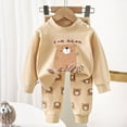 thumbnail image 2 of NOLDARES Infant Toddler Baby Boy Fall Winter Clothes 2pcs Graphic Print Long Sleeve Sweatshirt Tops and Stretch Pants Cute Baby Boy Outfit Clothing(Beige,12-18 M), 2 of 5