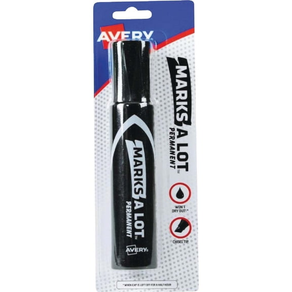 Marks-A-Lot Jumbo Chisel Tip Permanent Marker, Black (24138)