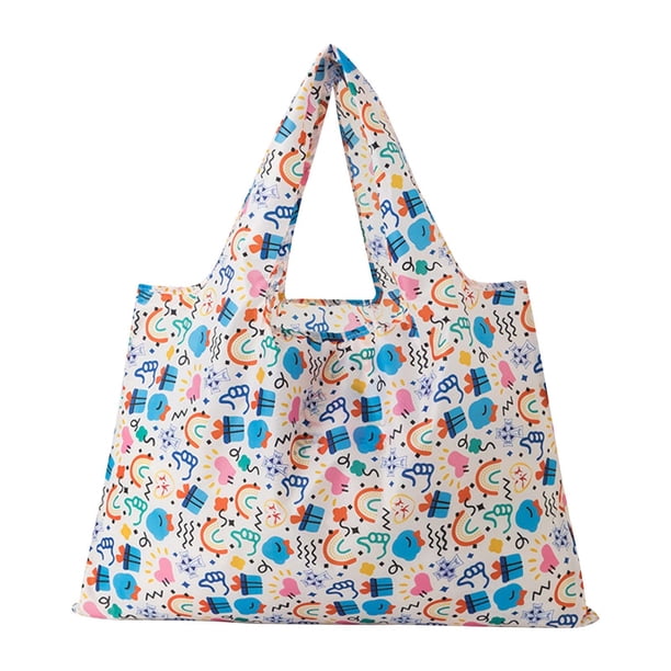 Bolso para Mujeres Ligero, Portátil, Bolso de Compras Plegable, Bolso Impreso de Gran Capacidad, Bolso de Hombro Reutilizable de las Mujeres