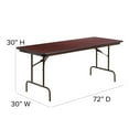 thumbnail image 2 of 6-Foot High Pressure Mahogany Laminate Folding Banquet Table, 2 of 9