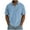 #Blue, variant on DPTALR Men's Casual Fashion Solid Color V-neck Summer Short Sleeve Shirt Top,Black, XXXXL