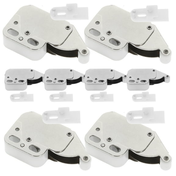 CIMAXIC Spring Loaded Hook Locks Silver for Home Use Adjustable Screw Holes 16Pcs