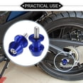 thumbnail image 2 of 1 Pair Motorbike Swingarm Spools 8mm CNC Swing Arm Spools Sliders Stand Blue, 2 of 7