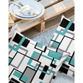 thumbnail image 2 of Pack of 2 Outdoor Pillow Covers, Retro Middle Ages Abstract Geometric Teal Black Square Waterproof Square Throw Pillowcase Cushion Decorative Pillow Covers for Couch Patio Tent, 16x16 in, 2 of 6