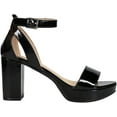 thumbnail image 3 of Chinese Laundry Go On Black Patent Ankle Strap Open Toe Block Heeled Sandals (Black Patent New, 10), 3 of 6