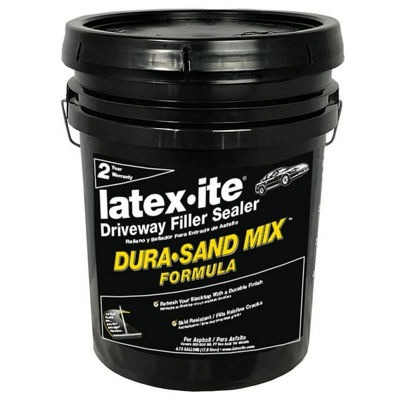 LATEX-ITE 42801 Metal Black Asphalt Driveway Filler and Sealer, 4.75 gal