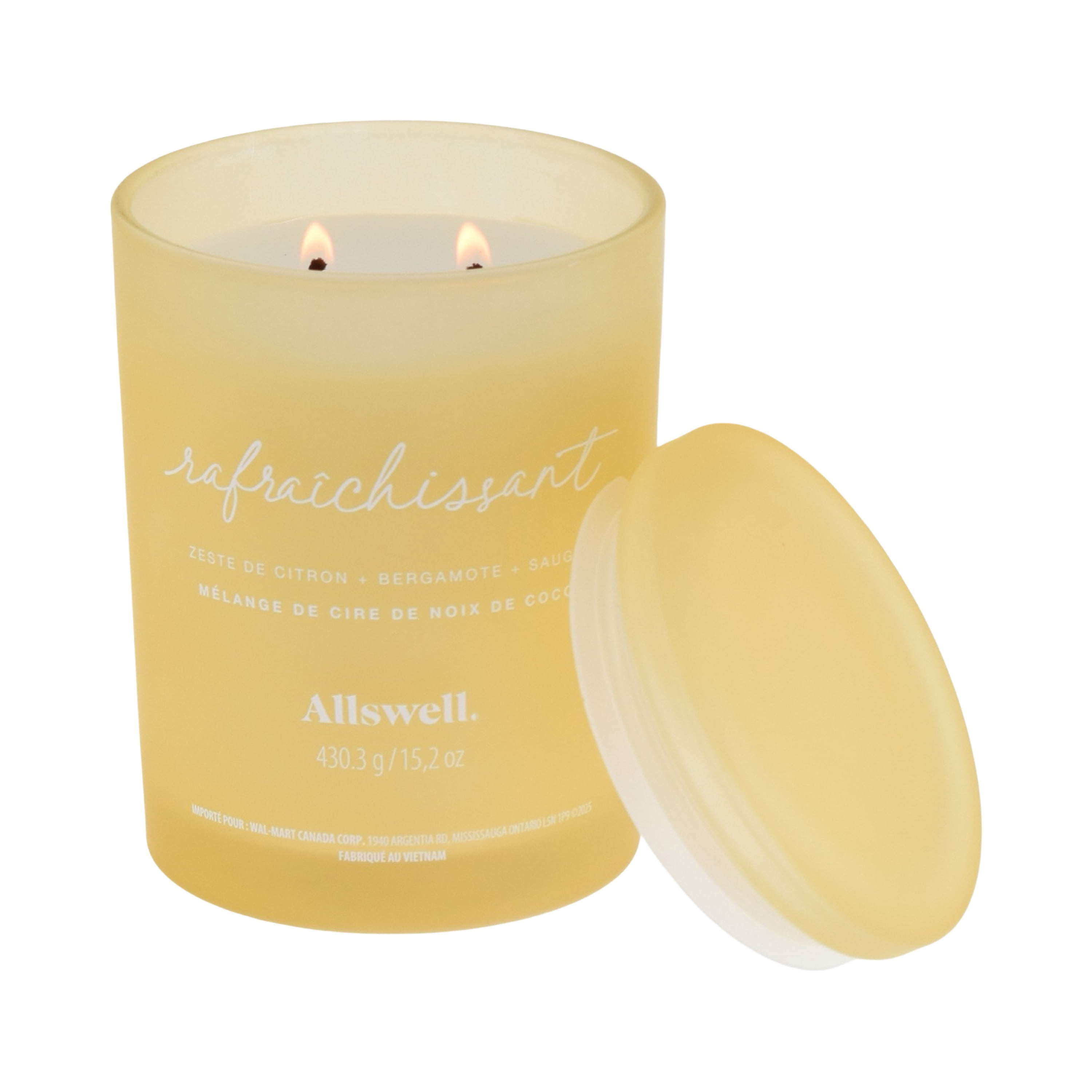 Allswell Scented 15 oz. Coconut Wax Spa Candle, Refresh (Lemon