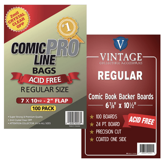 Comic ProLine 100-Ct Bags and Boards Regular Size