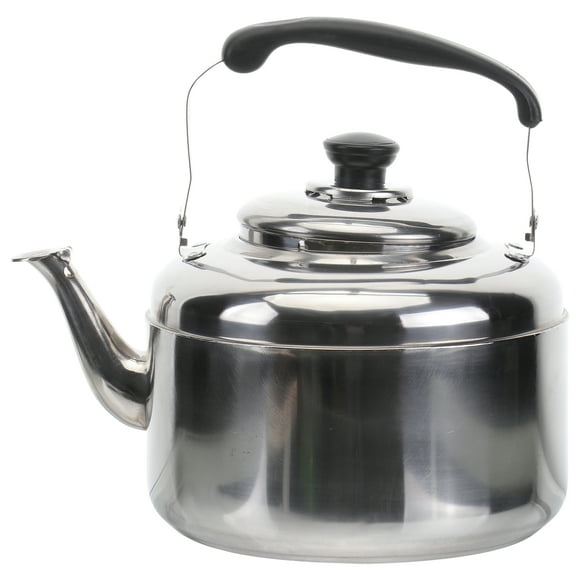 1pc Acero inoxidable Thicken Whistle Teakettle Home Hervidor de agua hirviendo Plata