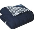 thumbnail image 3 of Chic Home  Pinch Pleated Design Reversible Chevron Pattern Comforter Set with Sheets, Window Treatments & Decorative Pillows - Navy - Queen - 20 Piece, 3 of 8