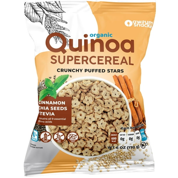 Awsum Snacks Organic Quinoa with Chia seeds, Cinnamon & Stevia