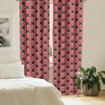 thumbnail image 3 of Ambesonne Pomegranate 4-Panel Curtains, Mosaic Fruit, 56"x84", Charcoal Grey Dark Coral, 3 of 4