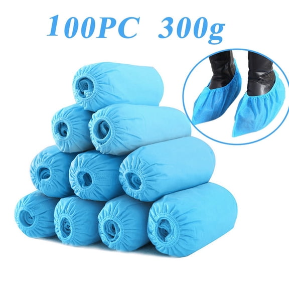 Shoe Covers Disposable Non Slip for Indoors Pack of 100 (50 pairs) Recyclable Shoe Booties Waterproof Shoe&Boot Covers Durable Shoe Protectors Covers One Size Fits Most Blue shoe covers disposable