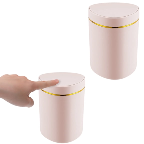 Trash Can Type Desktop with Lid Small Garbage Bin for Compact Tables & Counters, Tiny Wastebasket for Kitchens Bathrooms Bedrooms Dorms Bradem
